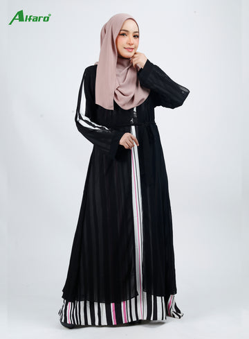 Alfaro Abaya Stripe Fashion - Premium Nida Fabric Abaya | Elegant Dubai Collection