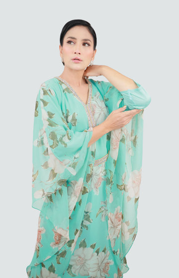 Elevate Your Modest Fashion with Luxurious Chiffon Lace Batu Kaftan - Timeless Elegance