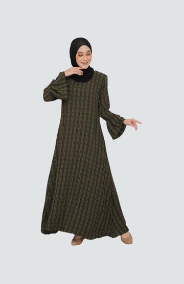 Chic and Modest: Jubah Cotton CEY Dotted with Stripe