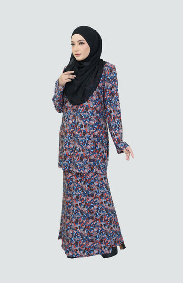Floral Elegance: Baju Kurung in Lycra Fabric