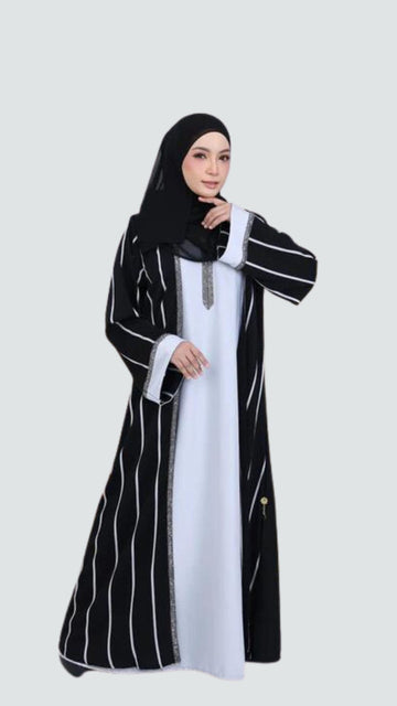 Alfaro Abaya Stripe Fashion - Elegant Abaya Dubai Collection