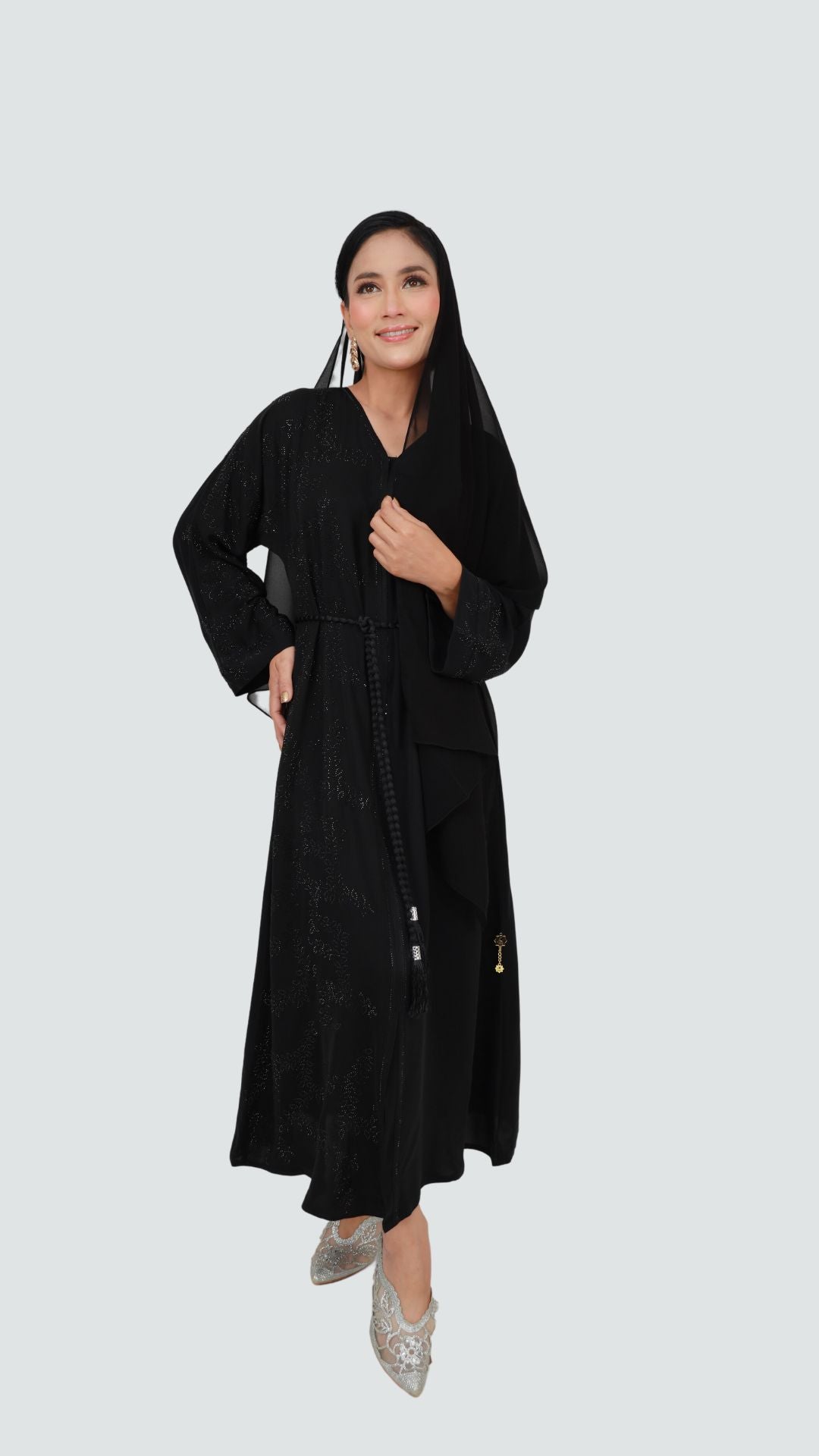 Arabic Floral Embroidery Abaya - Exclusive Dubai Design - Premium Nida Material