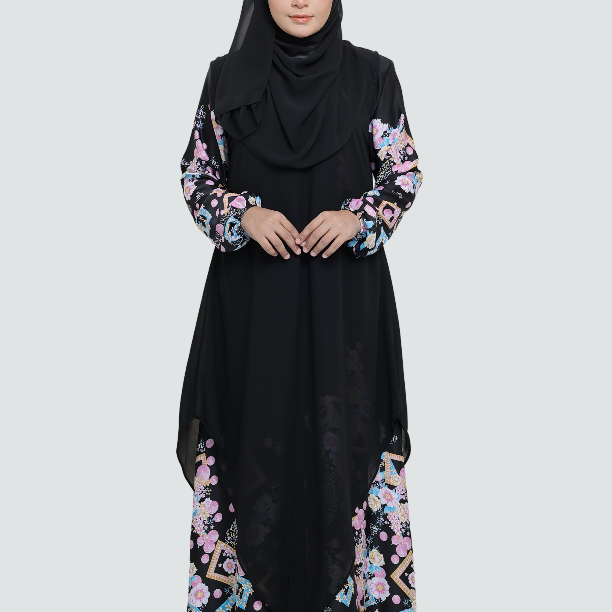 2-Piece Jubah in Luxurious Silk and Chiffon D2
