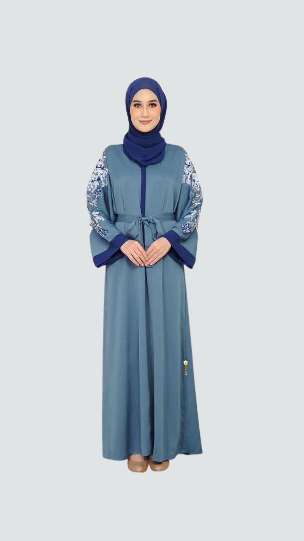 Alfaro Jubah Dubai Abaya | Premium Nida Fabric | Elegant Floral Embroidery