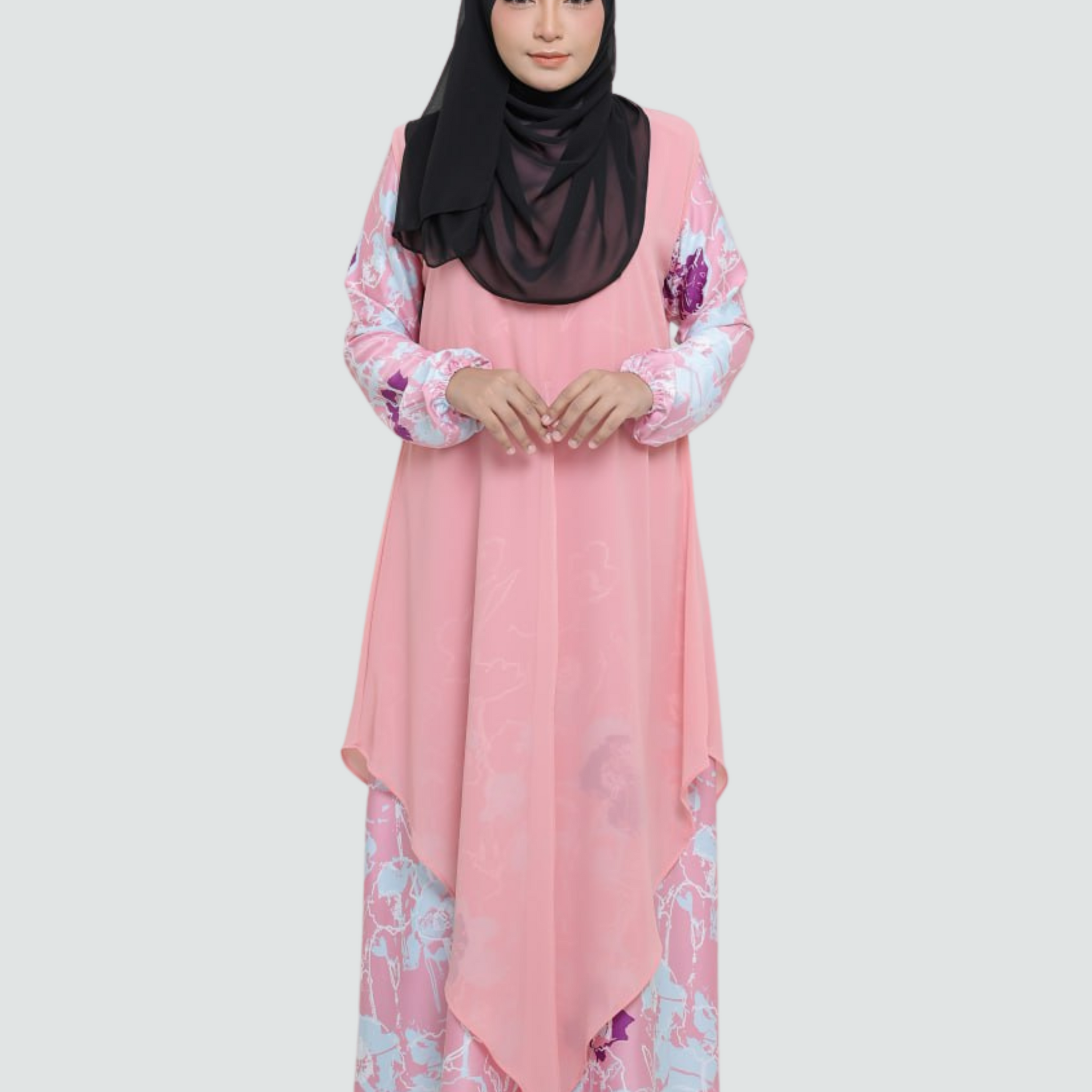 2-Piece Jubah in Luxurious Silk and Chiffon D3