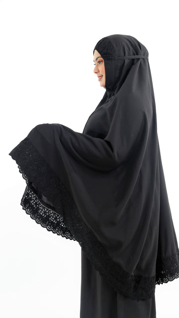 Premium Cotton Viscose Telekung by Siti Aminah - Lace Cotton V2