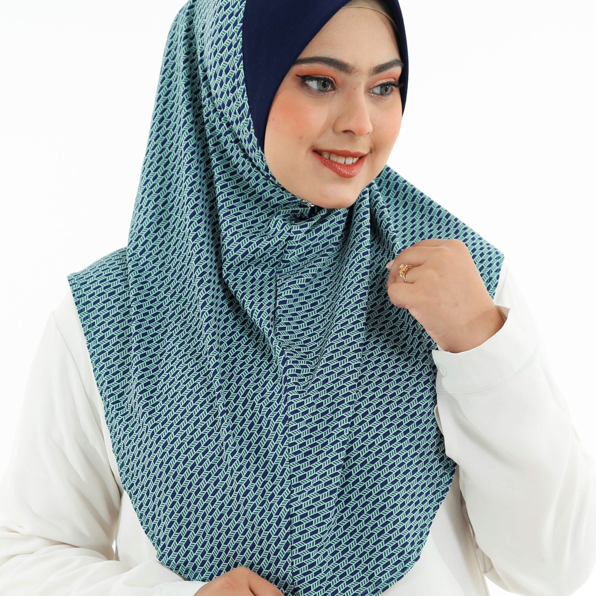 Alfaro Tudung Sarung Mosscrepe Printed Abstract Design - Stylish Hijab Collection
