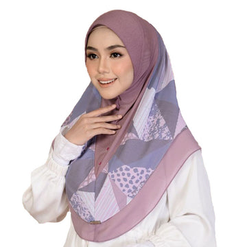 Chiffon 2-Layer Printed Tudung: Elegant Muslimah Headscarf